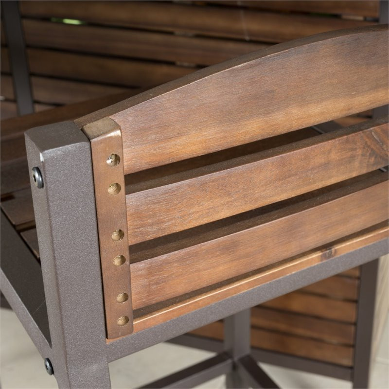 Noble House Milos Acacia Wood Bar Set in Dark Brown   Transitional   Outdoor Pub And Bistro Sets   by Homesquare  Houzz