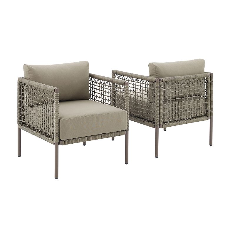 Crosley Cali Bay Outdoor Wicker Arm Chair 2-Piece Set