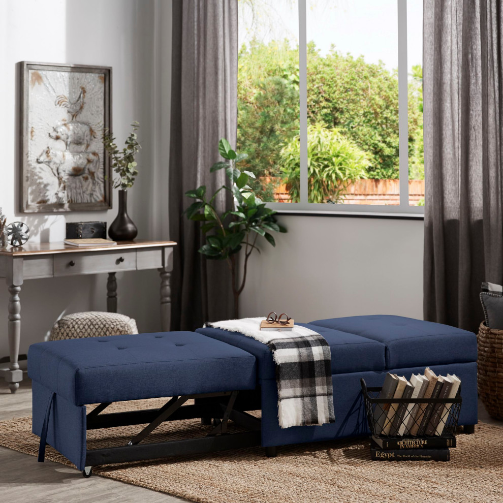 Isaac Convertible Ottoman   Transitional   Footstools And Ottomans   by Inspire Q  Houzz