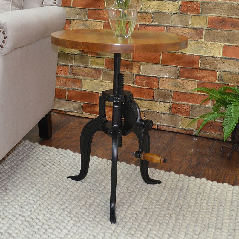 Carolina Forge Regan Adjustable Crank Accent Table