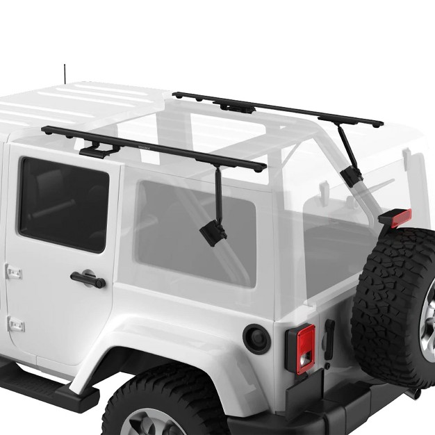 Yakima Ribcage Custom Rooftop Track System With 48 Inch Hd Track Sections Compatible With Jeep Wrangler Jk 4dr Hardtop Black