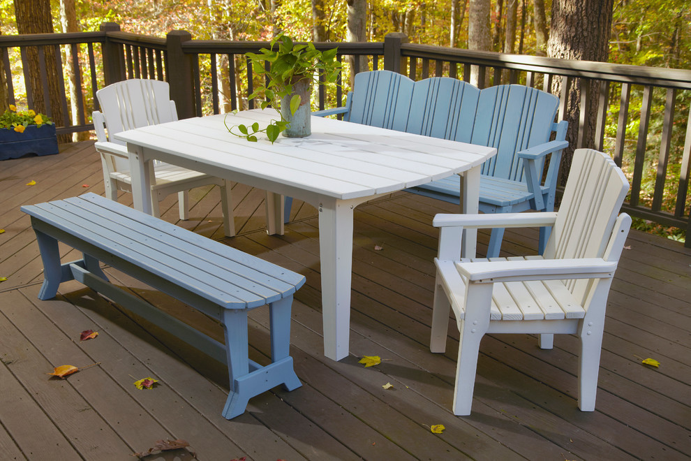 Carolina Preserves 3 Seat Bench With Back  Natural   Contemporary   Outdoor Benches   by uwharrie chair  Houzz