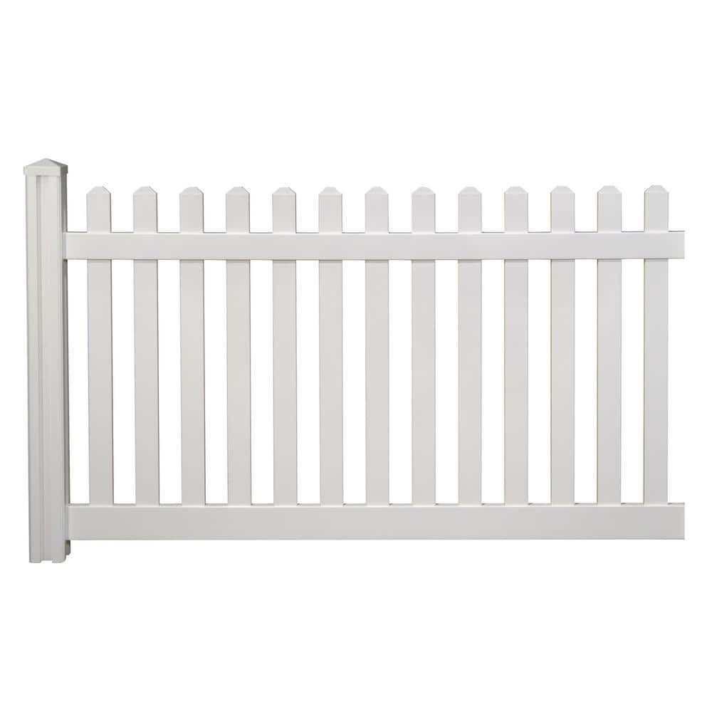 WamBam Fence 4 ft. H x 7 ft. W Premium Vinyl Classic Picket Fence Panel with Post and Cap VF13003