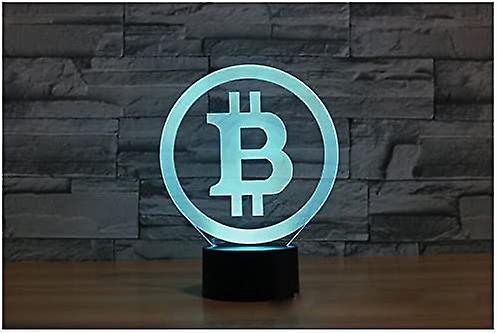 3d Bitcoin Night Light 7 Color Change Led Table Desk Lamp Acrylic Flat Abs Base Usb Charger Home Toy Brithday Xmas Kid Children Gift