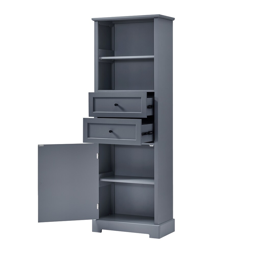 Bathroom Storage Cabinet with Adjustable Shelves  Narrow Tall Freestanding Cabinet for Living Room Bedroom