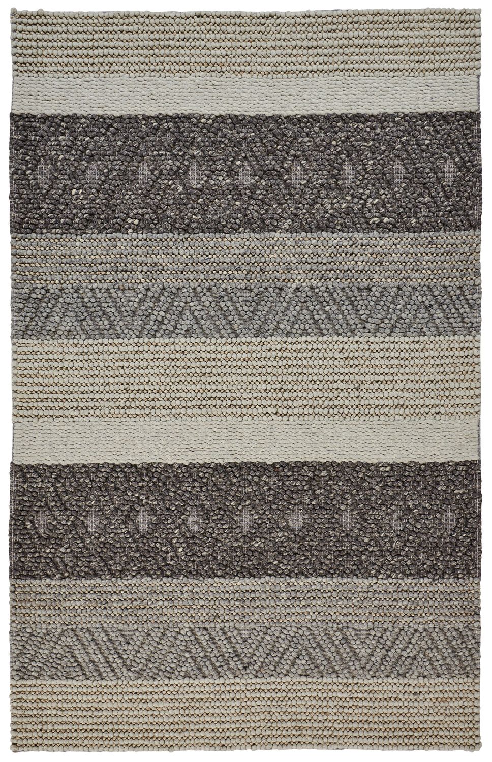 Genet Hand Woven Chracoal Gray and Tan Rug by BD Fine