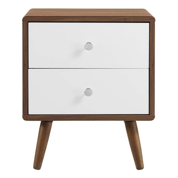 Arbor Mid-century Modern Two-tone Wooden 2-Drawer Nightstand - - 37172008