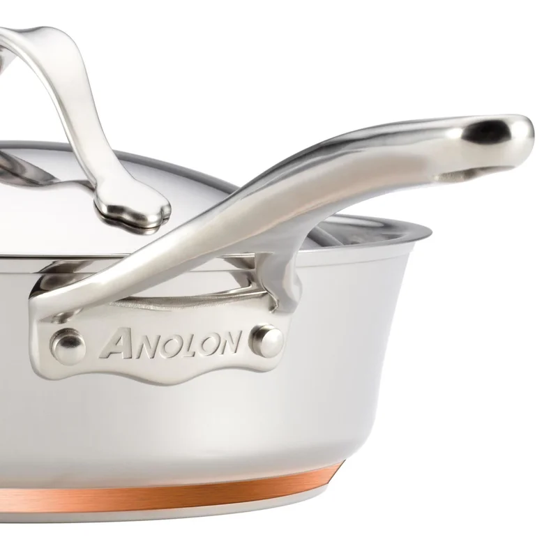 Anolon 75818 Nouvelle Stainless Steel Cookware Pots and Pans Set， 10 Piece