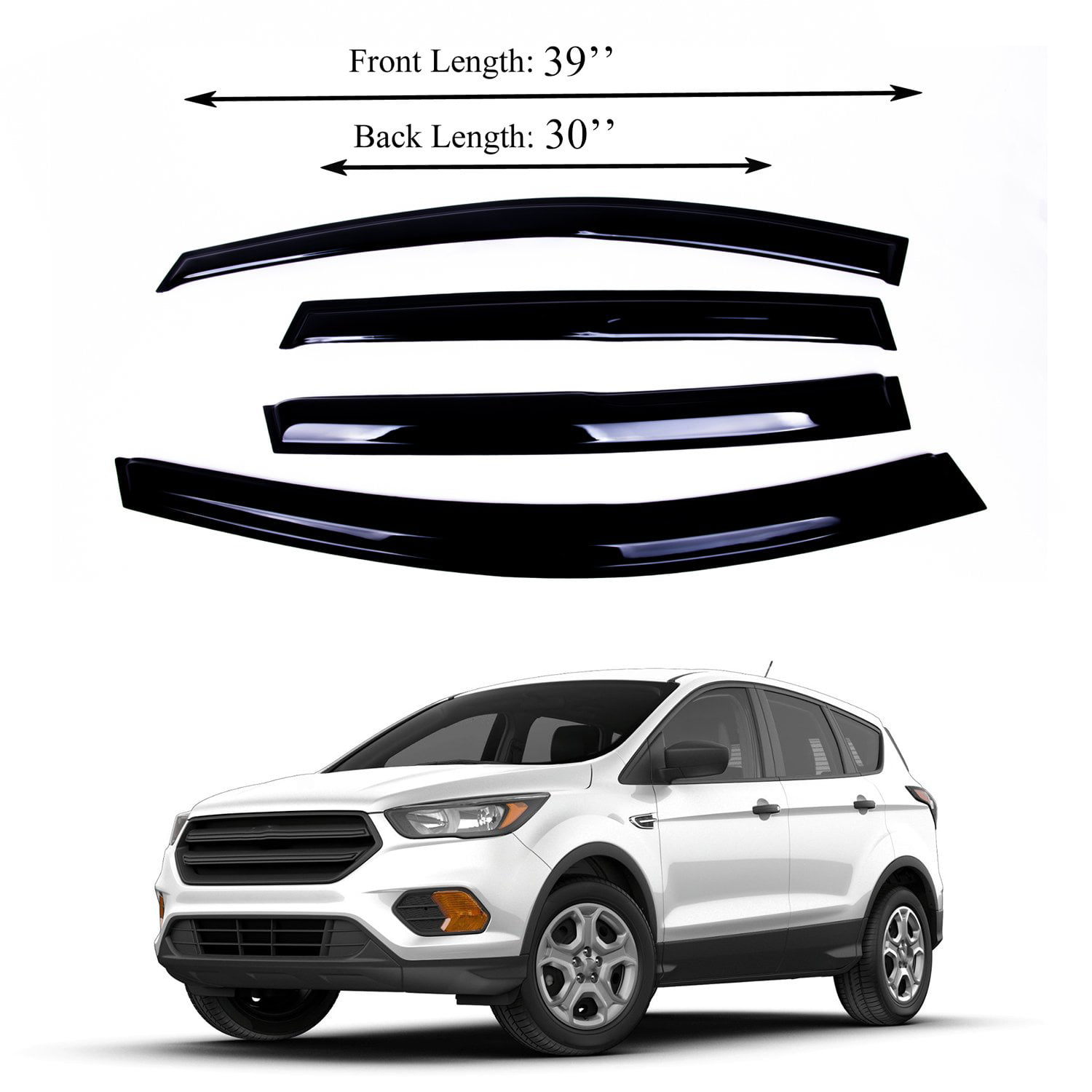 Fits for Ford Escape 2013-2016 Side Window Visor Sun Rain Deflector Guard