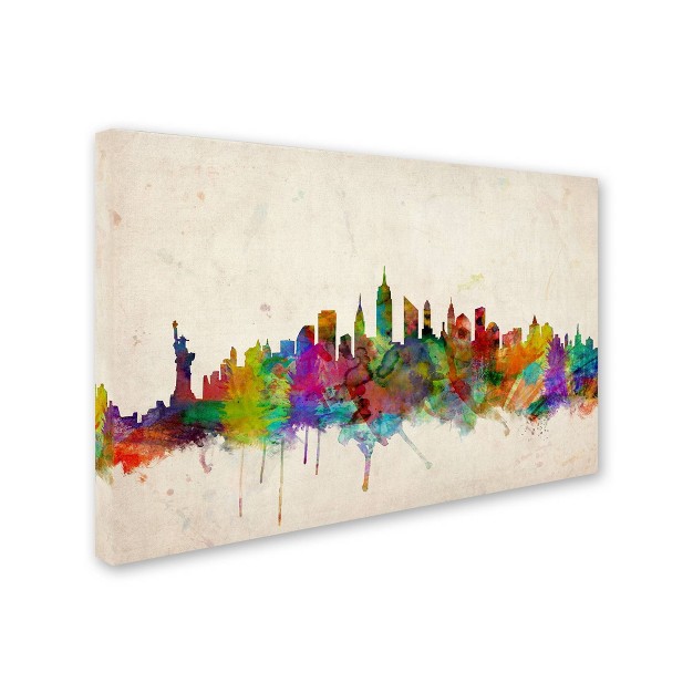 X 32 quot New York Skyline By Michael Tompsett Trademark Fine Art