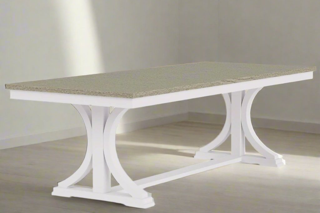 Napa White (76-94) Trestle Dining Table