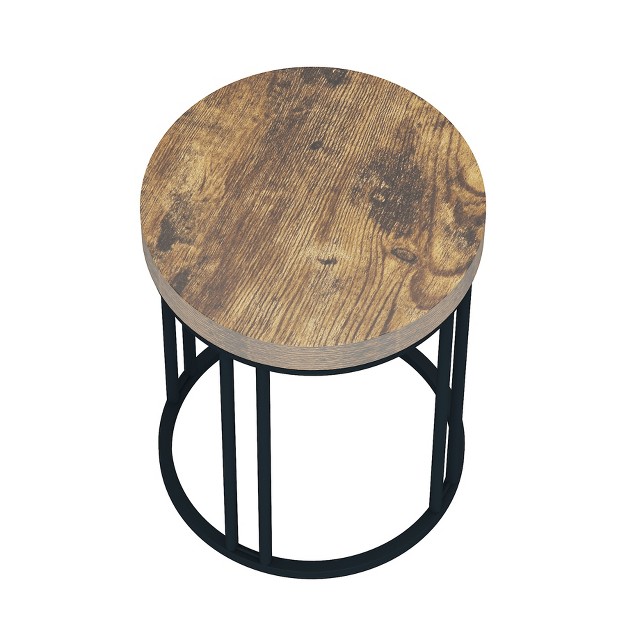 Tribesigns Wooden Circle C Round Accent Table