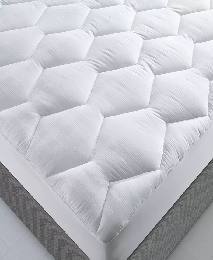 UNIKOME 500 Thread Count Honeycomb Quilted Fitted Mattress Pad， Twin