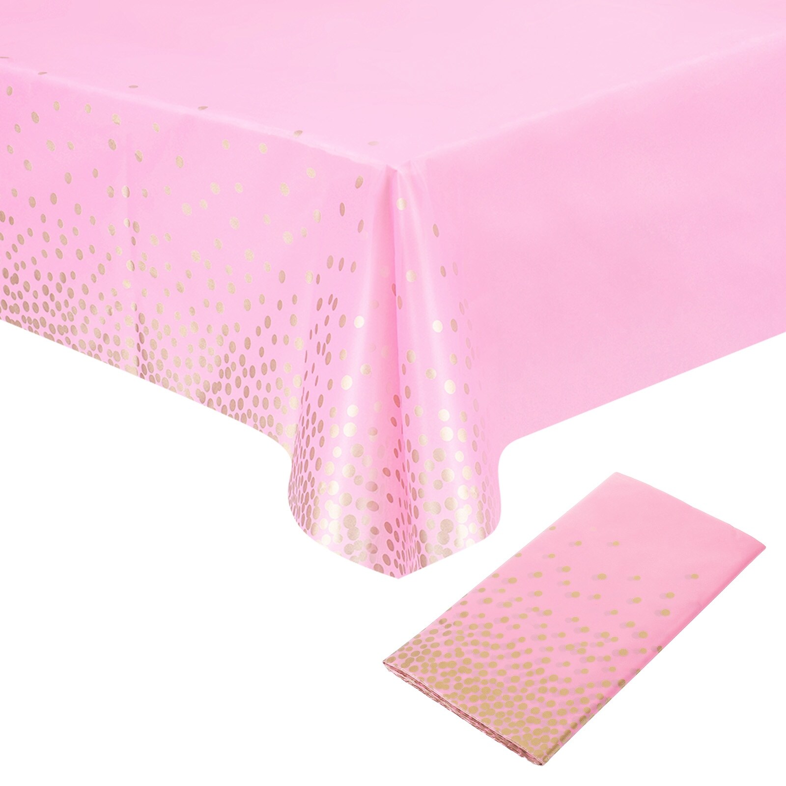 3Pcs Light Pink Disposable Plastic Tablecloth 54