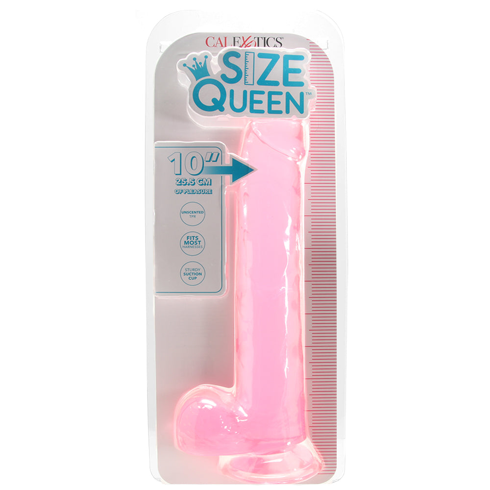 Size Queen 10 Inch Jelly Dildo in Pink