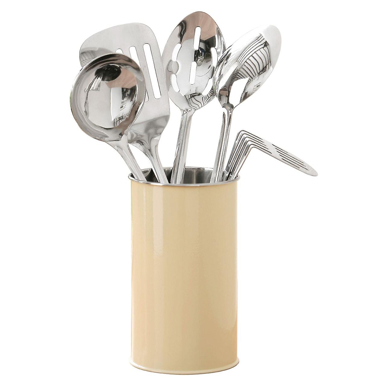 Stainless Steel Kitchen Tool Set with Enamel Pot