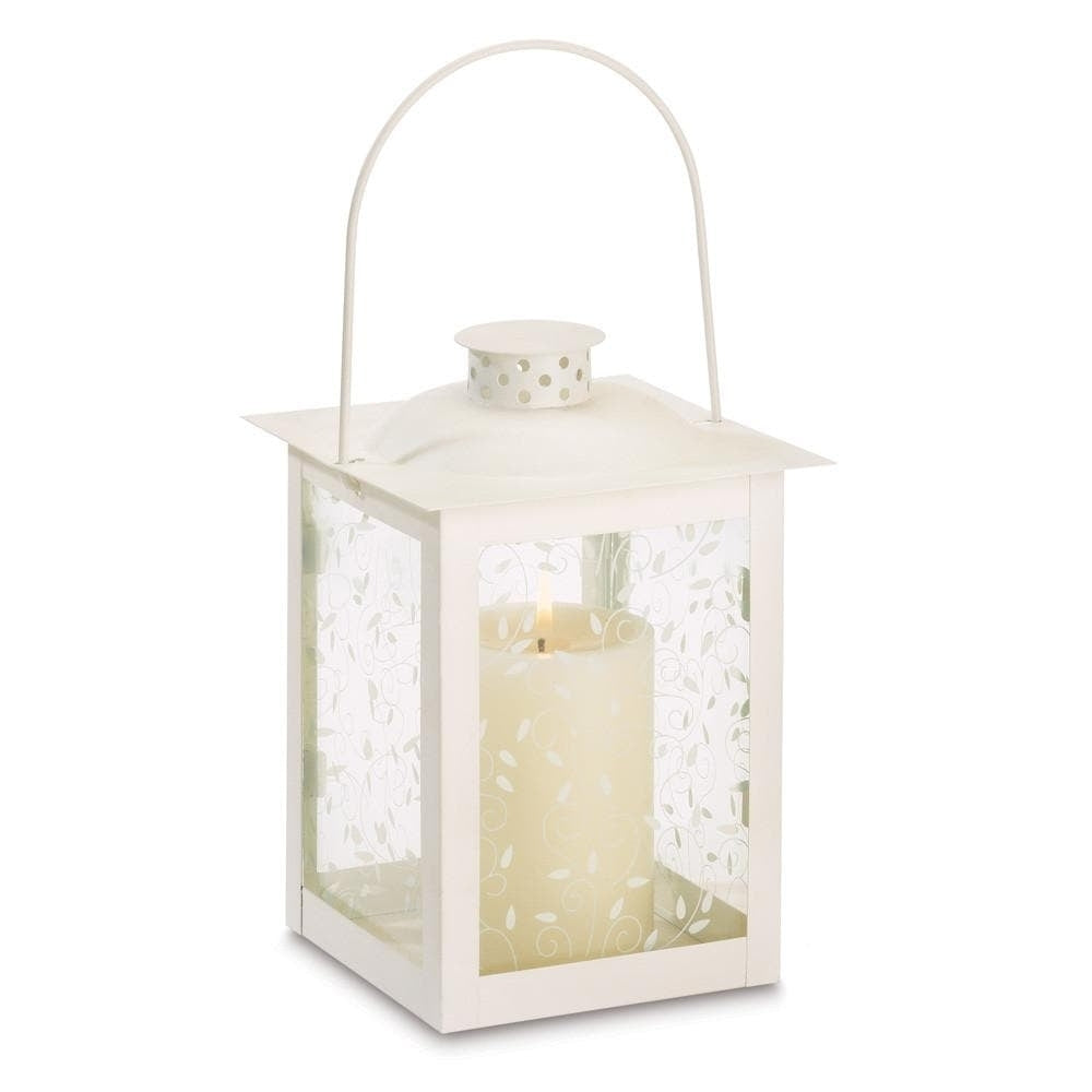 Set of 2 Tall Ivory Vine Lanterns