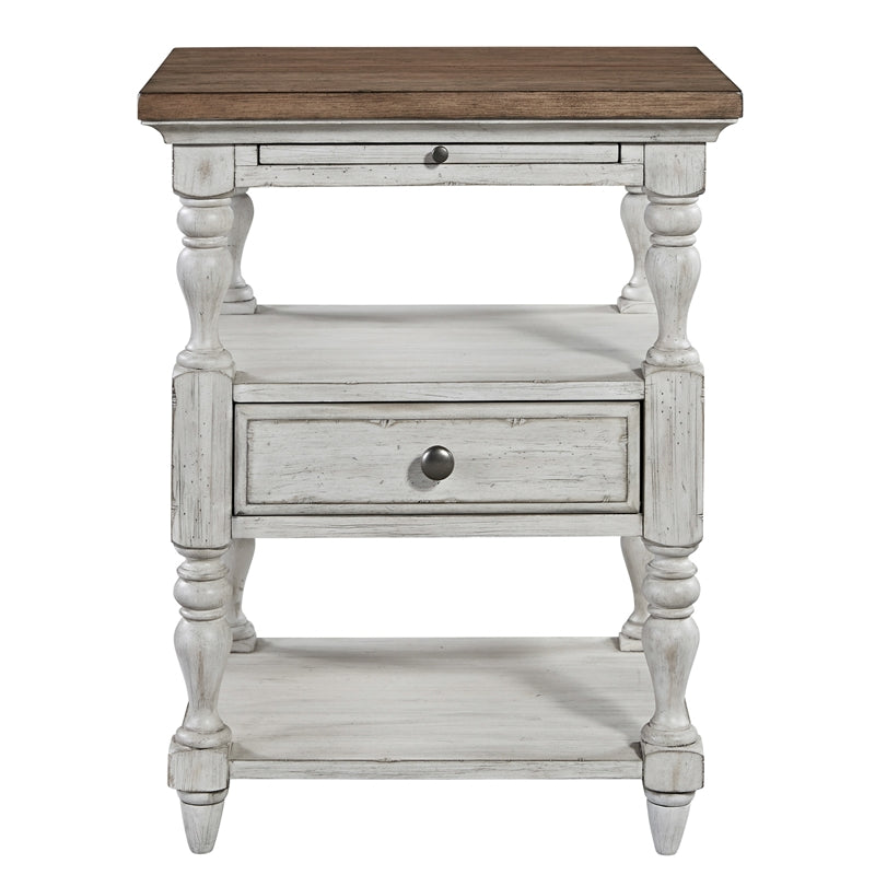 Farmhouse Reimagined White 1 Drawer Night Stand