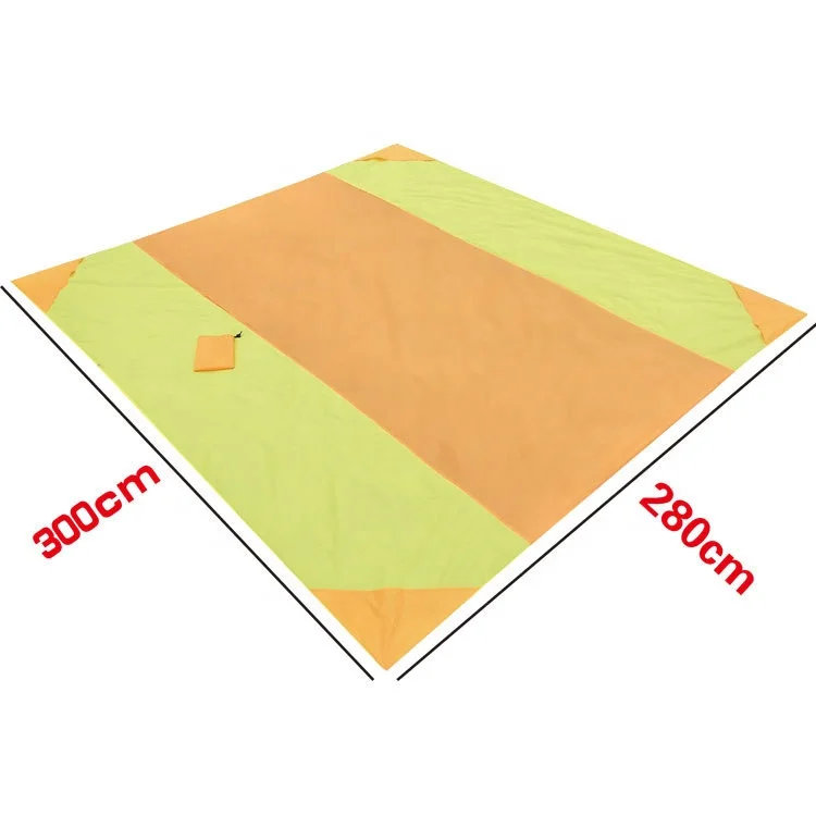 AJOTEQPT Waterproof Lightweight Extra Large Picnic Blanket Camping Outdoor 3x2.8m Oversized Beach Mat