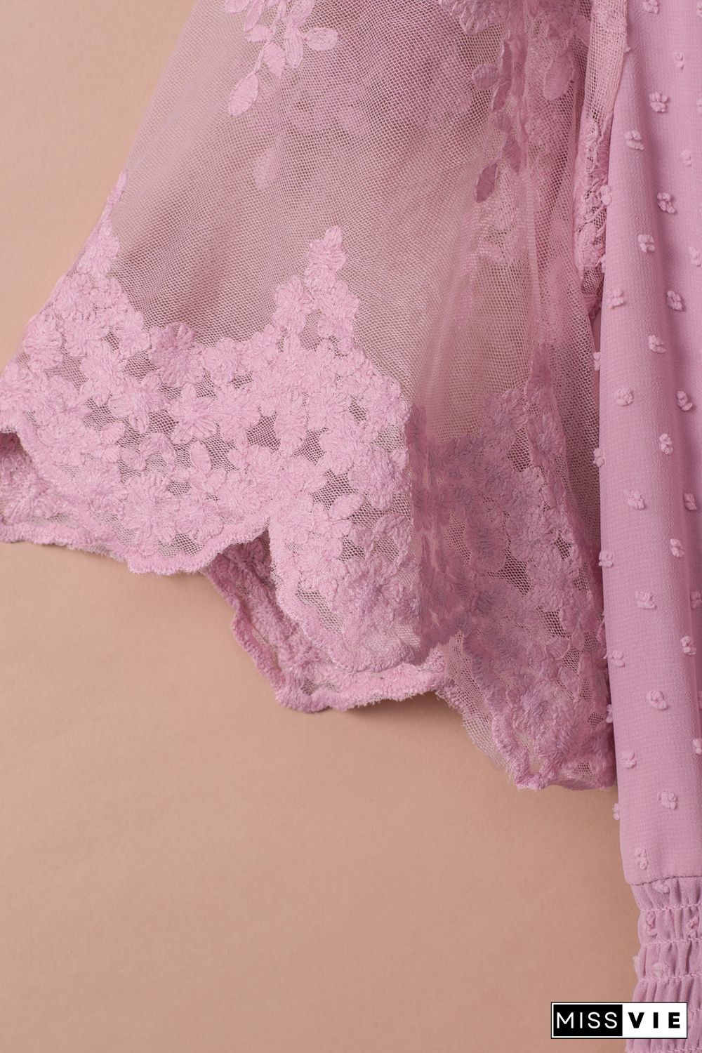 Pink Luminous Dawn Lace Gown