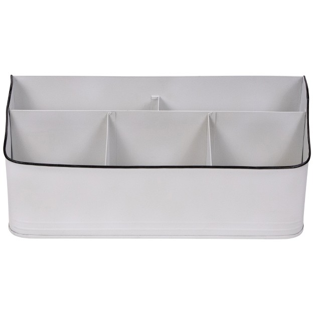 White Rectangular Kitchen Utensil Storage Holder