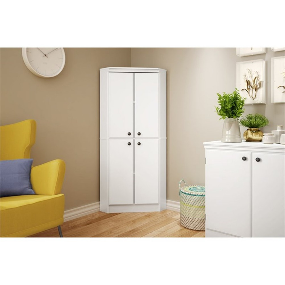 South Shore Morgan Armoire in Pure White   Transitional   Armoires And Wardrobes   by Homesquare  Houzz