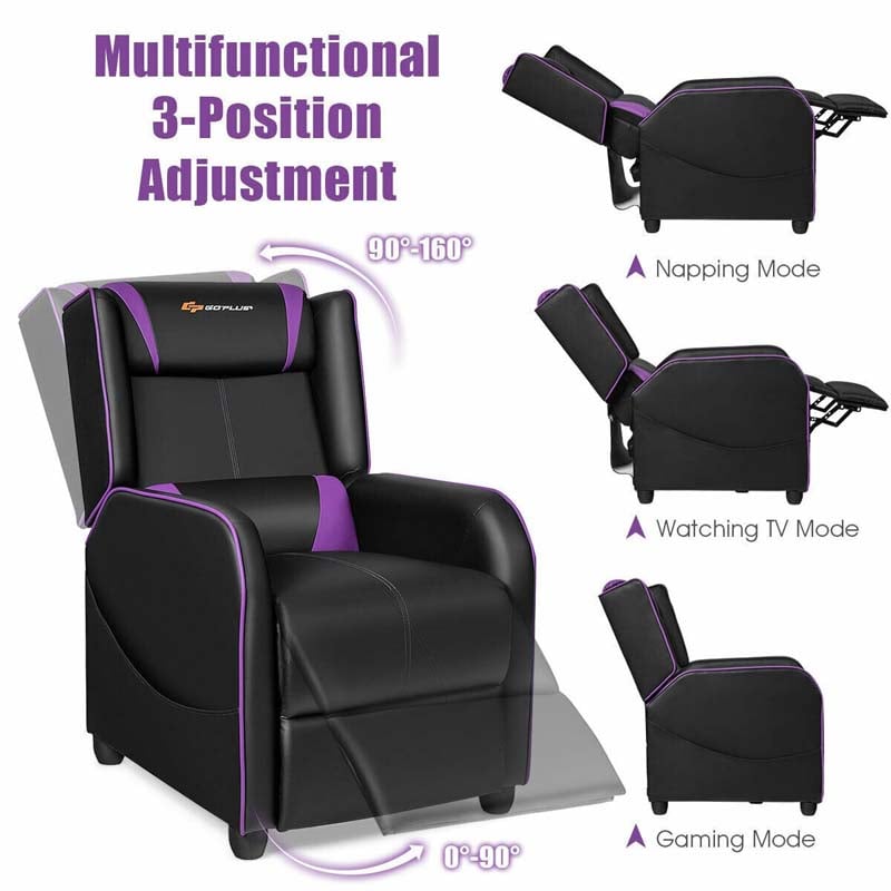 Massage Gaming Recliner Chair, Racing Style PU Leather Gaming Sofa, Living Room Sofa, Lounge Sofa, Home Theater Seat