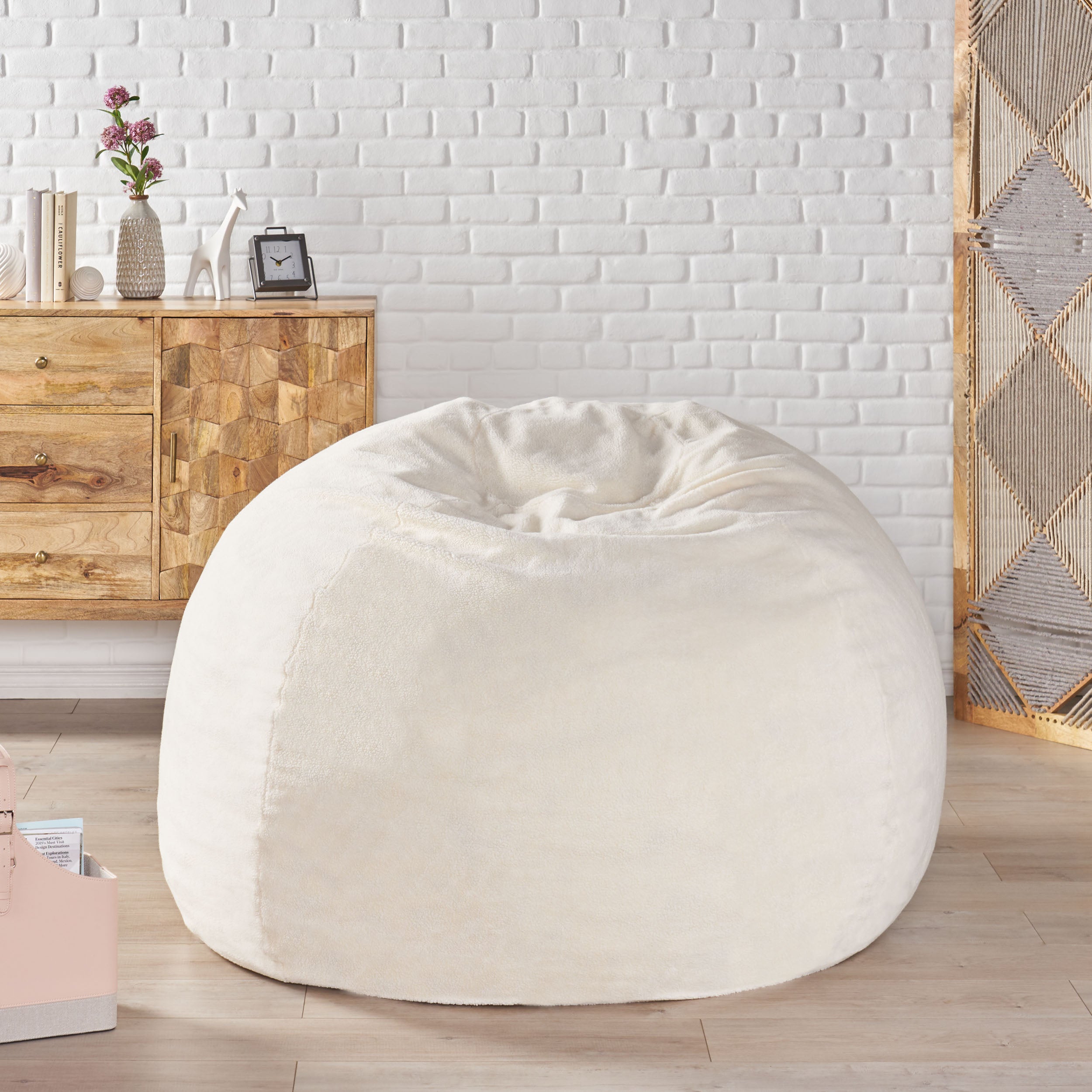 Achille Modern Shearling 5 Foot Bean Bag