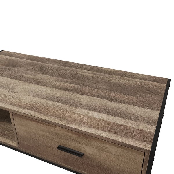 Modern Coffee Table With Drawers And Storage Shelves，Modern Furniture Decor，for Living Room Reception，Easy Assembly