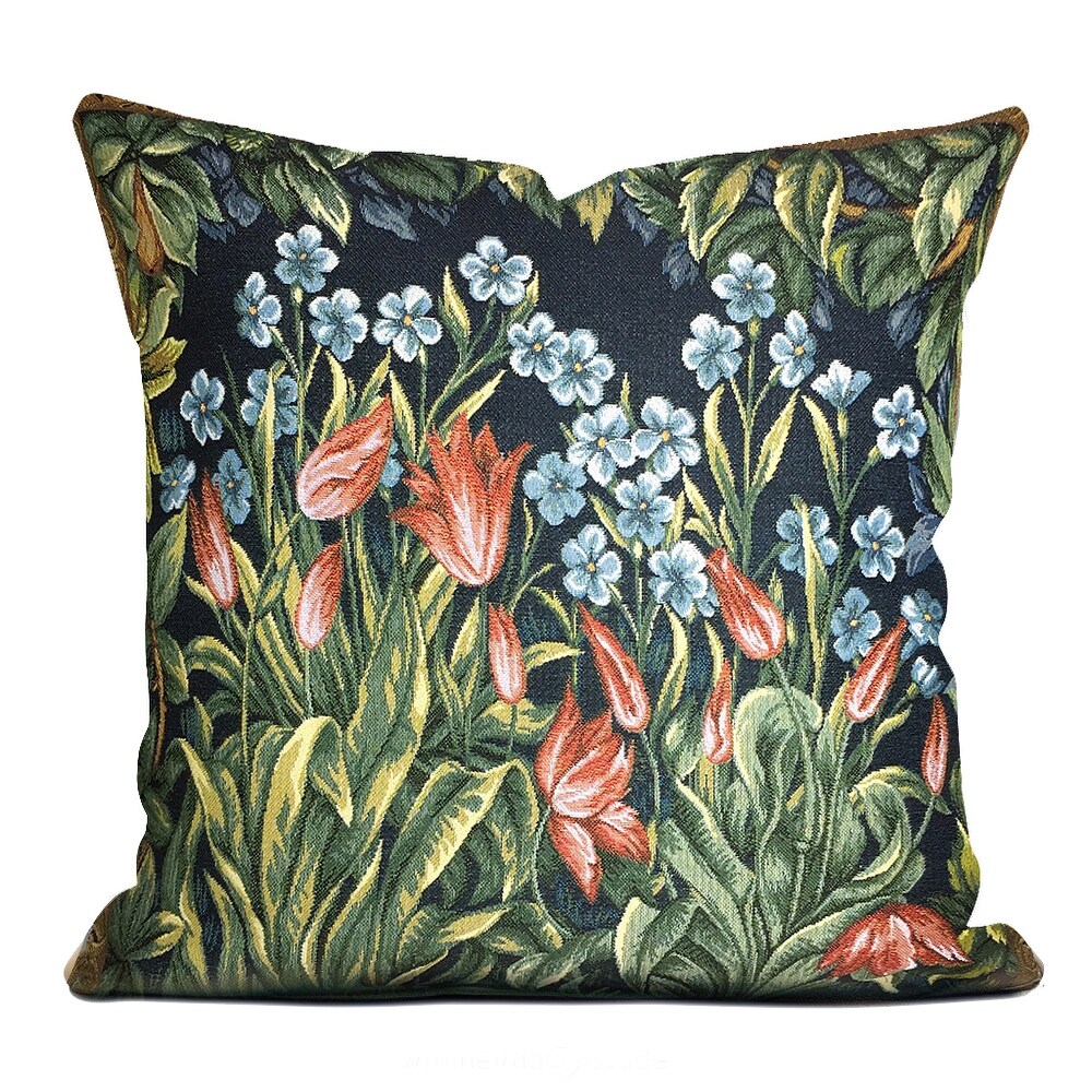 Tulips William by Morris Tapestry Throw Pillow