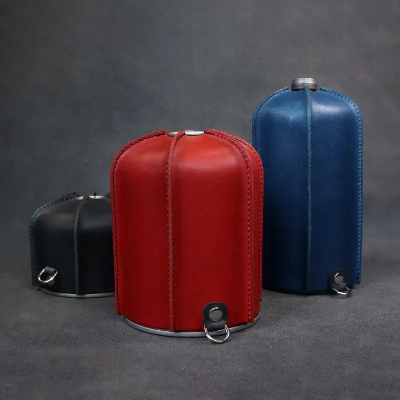 Leather Gas Canister Cover Fuel Can Protector Gas Cylinder Camping Accessory