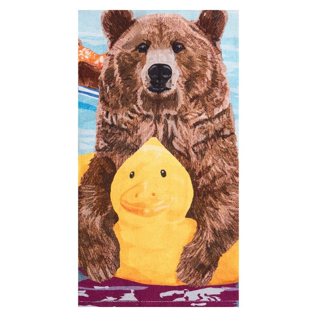 C amp f Home Innertube Bear Printed Flour Sack Kitchen Towel