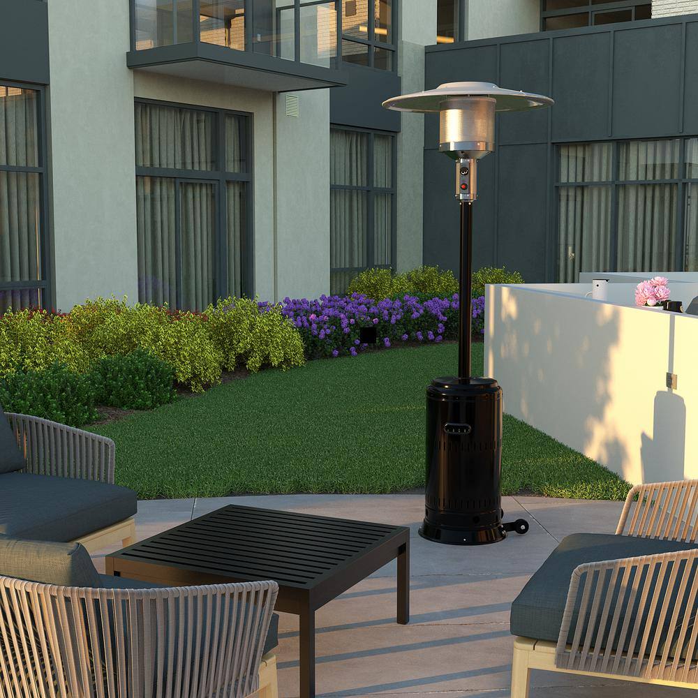 Fire Sense Performance Series 46,000 BTU Steel Gloss Black Patio Heater 63718