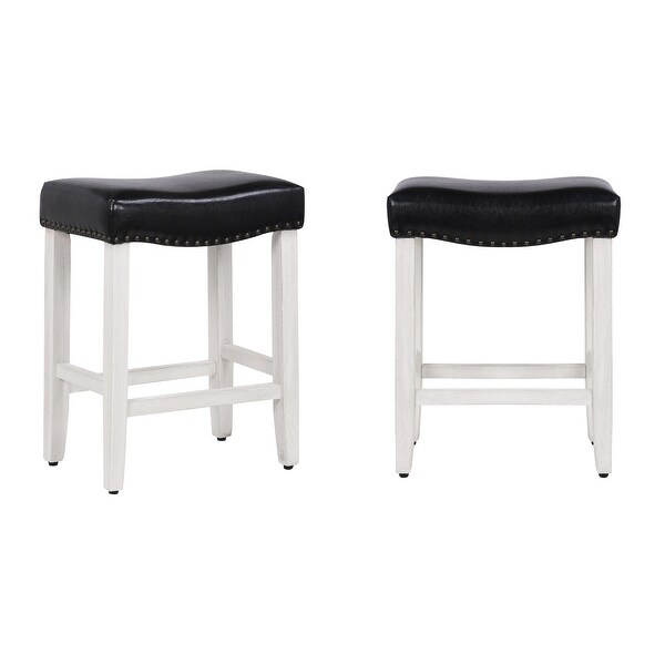 Dover 24-inch Saddle Counter Stool (Set of 2)