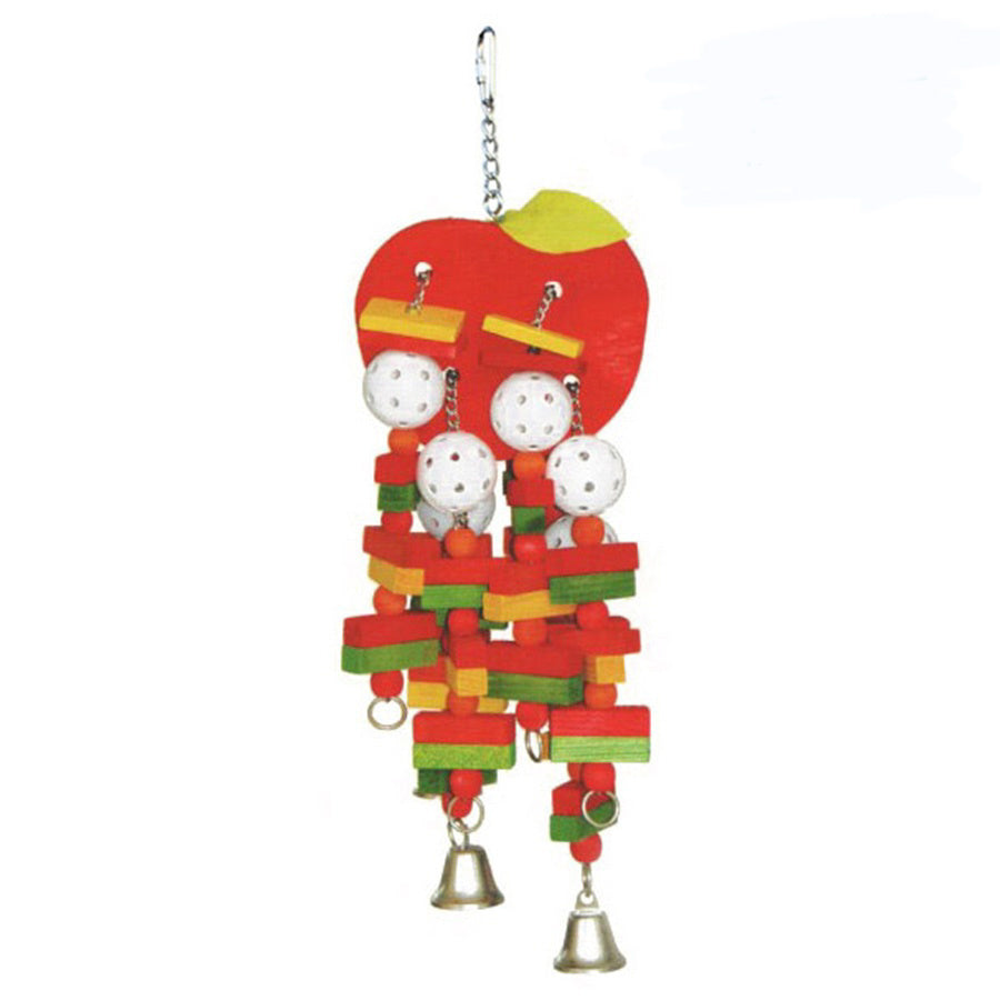 A  E Happy Beaks Large Apple Bird Toy