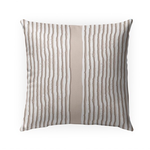 ZEN STRIPE BLOCK PRINT BEIGE Indoor|Outdoor Pillow By Kavka Designs - 18X18