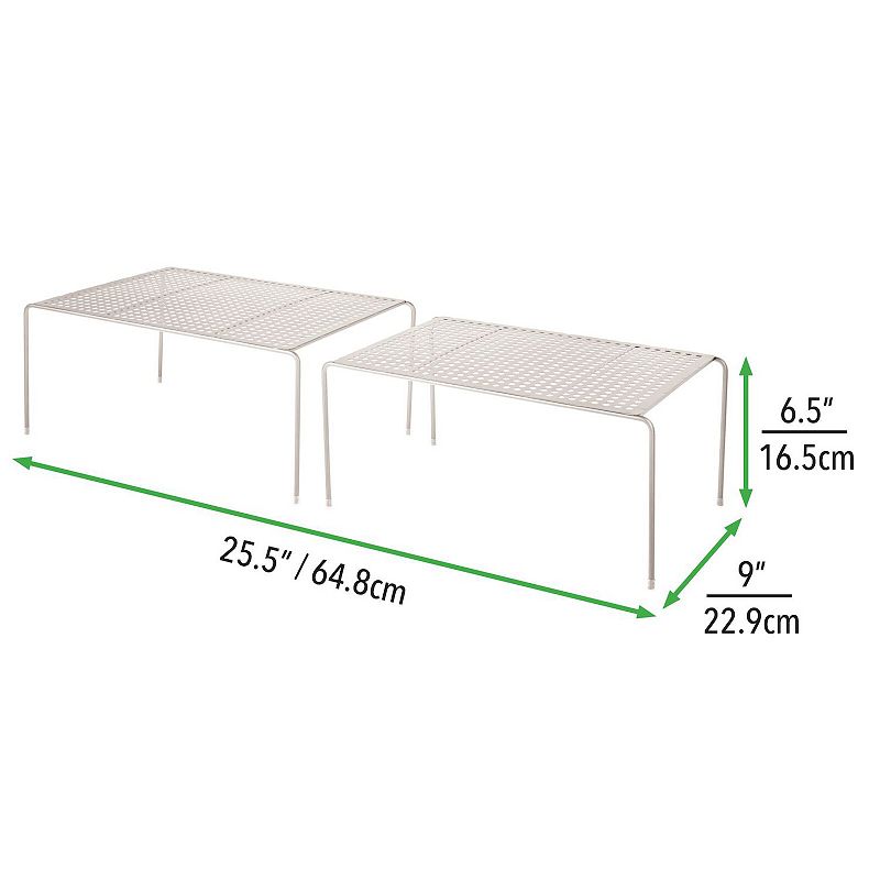 mDesign Adjustable Metal Kitchen/Pantry Shelves Expandable - 4 Pieces