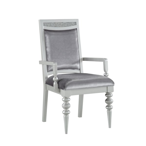 ACME Maverick Arm Chair in Fabric and Platinum