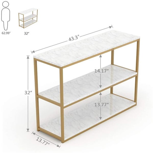 3-Tier Sofa Console Table， Vintage Entry Table