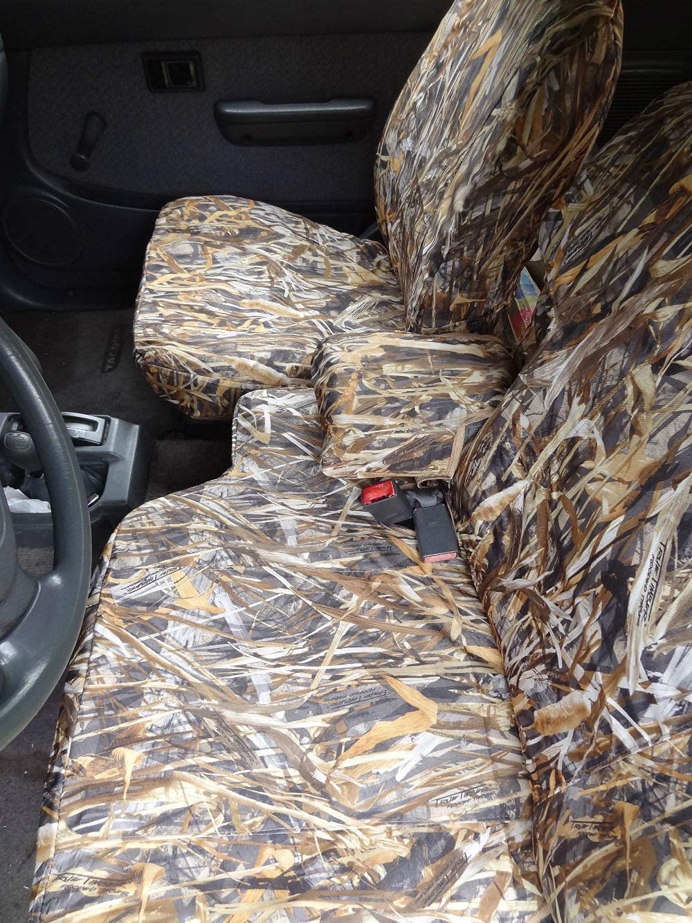 T772 1995-2000 Toyota Tacoma Xcab Front 60/40 Split Bench Seat with Integrated Armrest in SAC Camouflage Endura