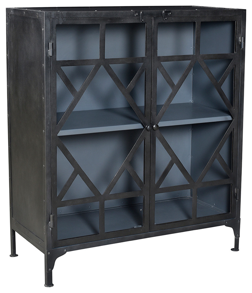 Gunmetal Geo Side Cabinet   Industrial   Accent Chests And Cabinets   by Design Mix Furniture  Houzz