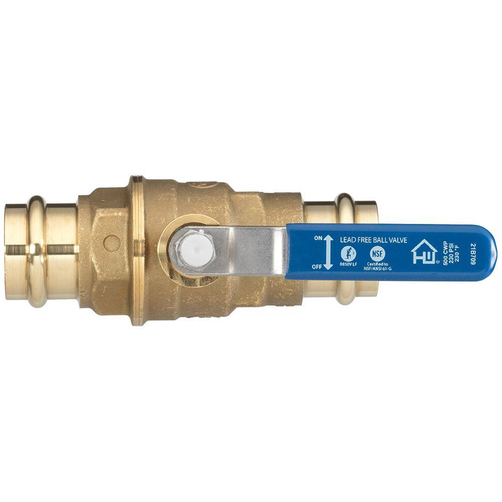 HOMEWERKS 1 in. Press x 1 in. Press Lead Free Brass Ball Valve 116-6-1-1