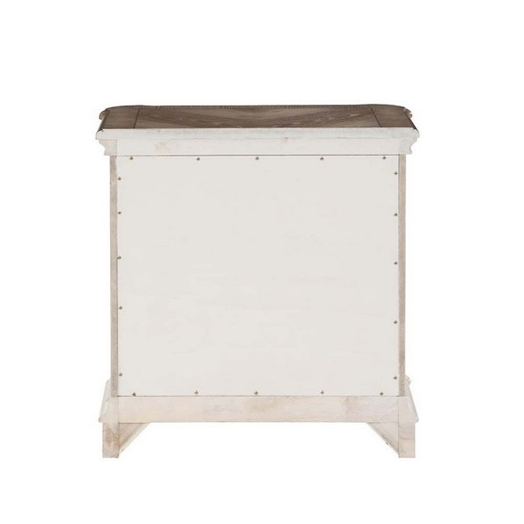 Acme BD01649 Florian Nightstand  Gray Fabric   Ant...