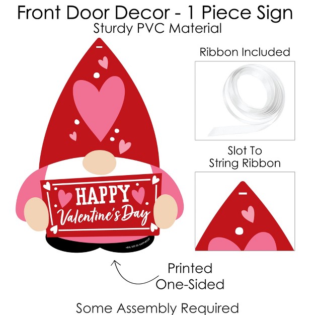 Big Dot Of Happiness Valentine Gnomes Hanging Porch Valentine x27 s Day Party Outdoor Decorations Front Door Decor 1 Piece Sign