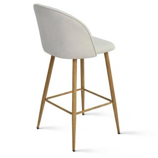 Elevens Upholstered High Back Metal Frame 26 in. Counter Stool (Set of 2) (16.3 in. W x 37.6 in. H) LOLA-MIDBAR-OATMEAL