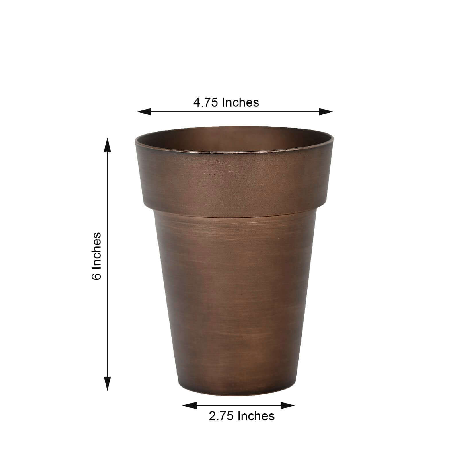 2 Pack Rustic Brown Medium Flower Plant Pots, Indoor Decorative Planters 6