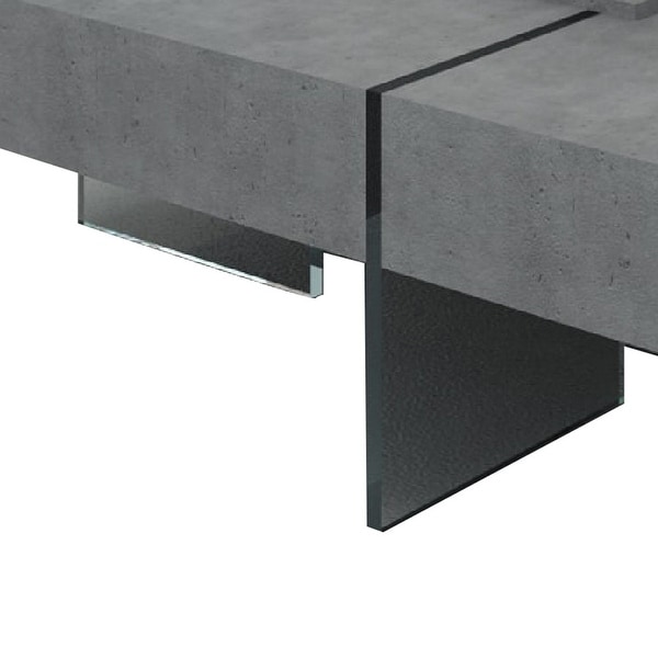 Cid 47 Inch Modern Floating Coffee Table， Dark Gray Faux Concrete Finish