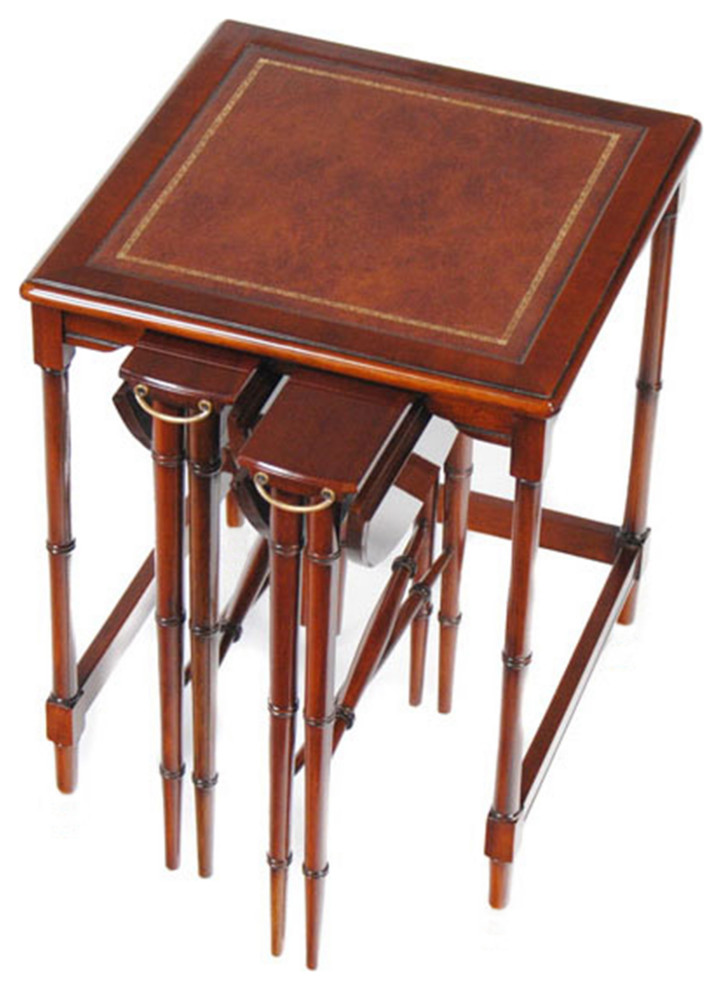 Tall Table Set With Leather Top   Traditional   Coffee Table Sets   by Niagara Furniture  Houzz