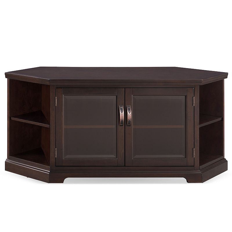 Leick Furniture Chocolate Cherry 56W Corner TV Console