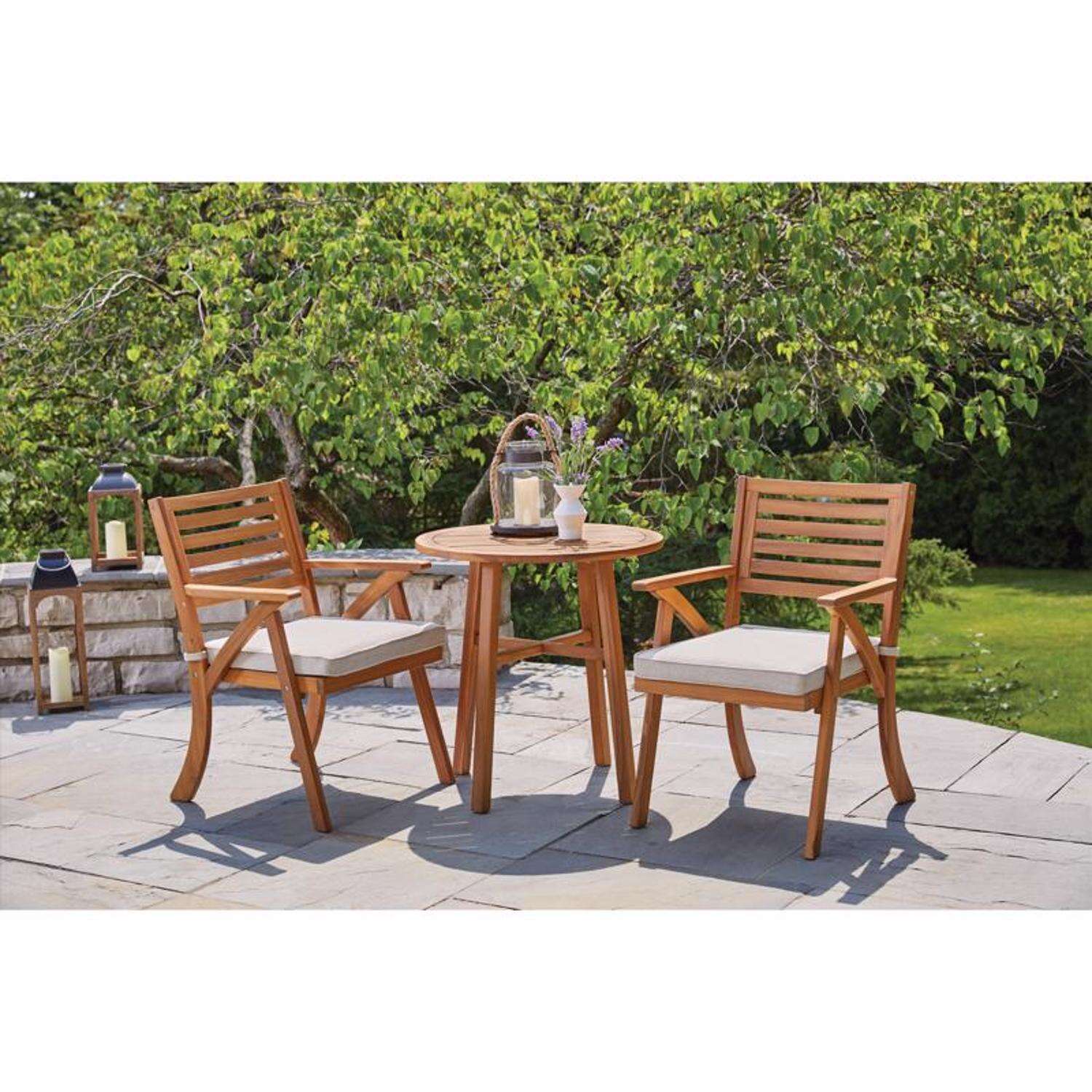 Signature Design by Ashley Vallerie 3 pc Teak Wood Bistro Set Beige